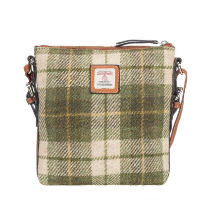 Crossbody Tas Lichtgroene Tartan & Leer | Das Impex by MoodCompanyNL