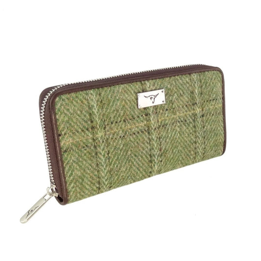 Mood Company - Dames Portemonnee Staffa Groen Visgraat - Harris Tweed - muntvak met rits - Glen Appin of Scotland - 5061035014603