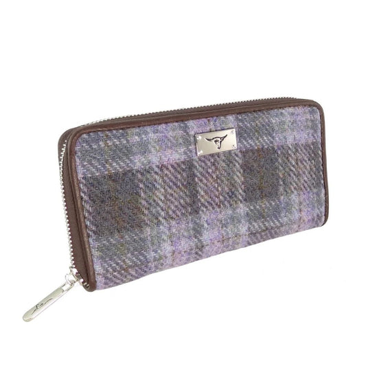 Mood Company - Dames Portemonnee Staffa Soft Purple Tartan - Harris Tweed - Muntvak met rits - Glen Appin of Scotland - 5061035014627