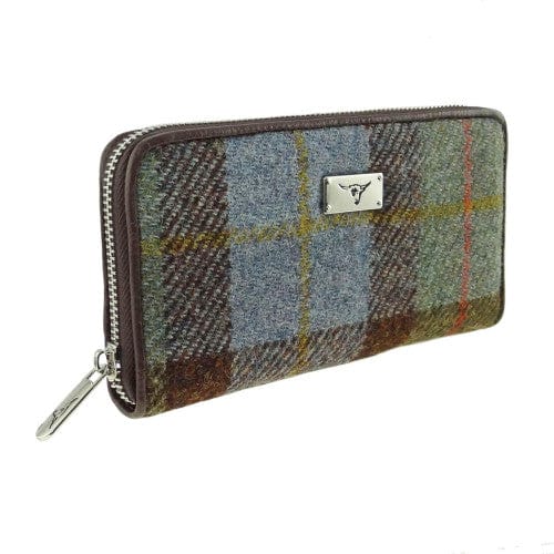 MoodCompanyNL - Dames Portemonnee Staffa Tartan MacLeod - Harris Tweed - Muntvak met rits - Glen Appin of Scotland - 6151208640643