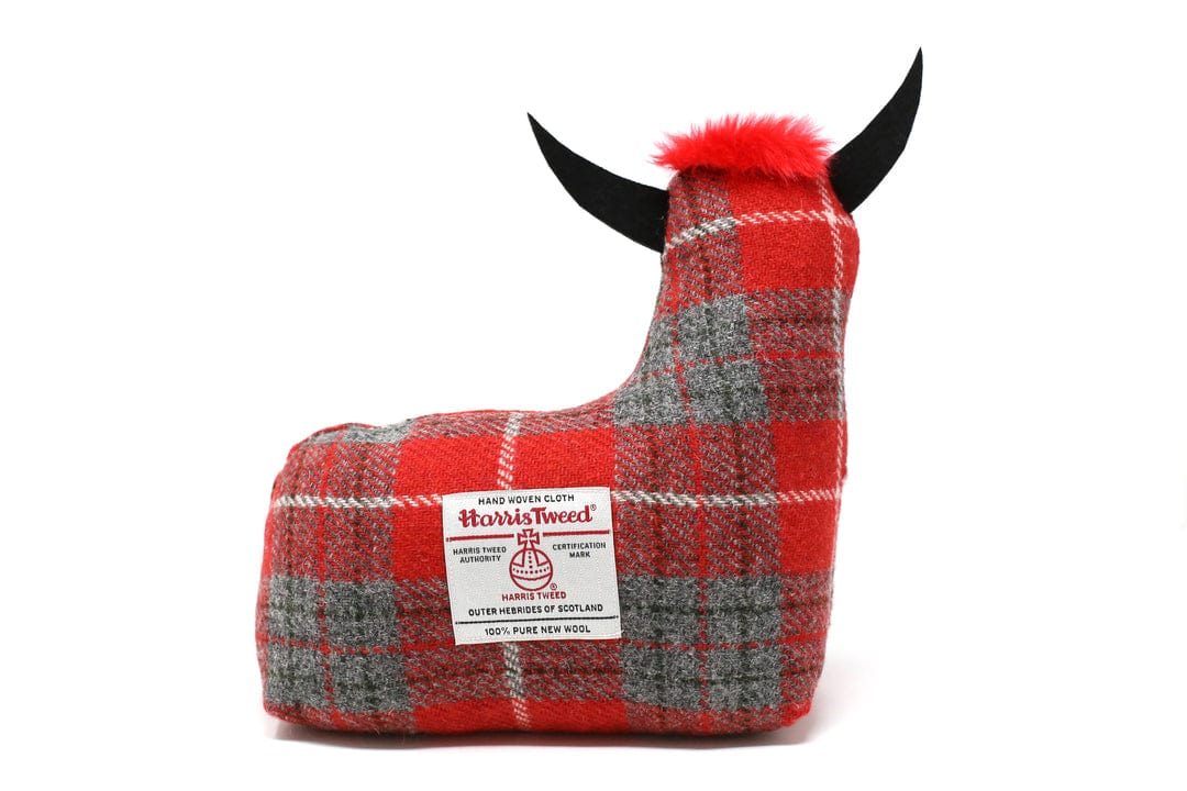 MoodCompanyNL - Deurstopper Schotse Hooglander Red/Grey - Harris Tweed - Handgemaakt - Caroline Wolfe Murray Scotland - 6095640885883