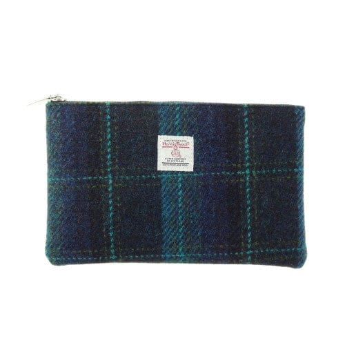 MoodCompanyNL - Etui Berneray Blauw met Turquoise - 22 x 14 - Harris Tweed - Glen Appin of Scotland - 5060959027867