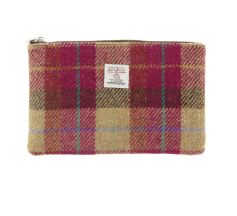 Mood Company - Etui Berneray Burgundy & Sand - 22 x 14 - Harris Tweed - Glen Appin of Scotland - 5061035016287