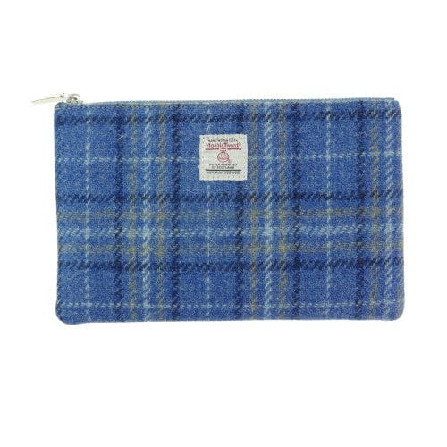 MoodCompanyNL - Etui Berneray Lichtblauw geruit - 22 x 14 - Harris Tweed - Glen Appin of Scotland - 5060959027577