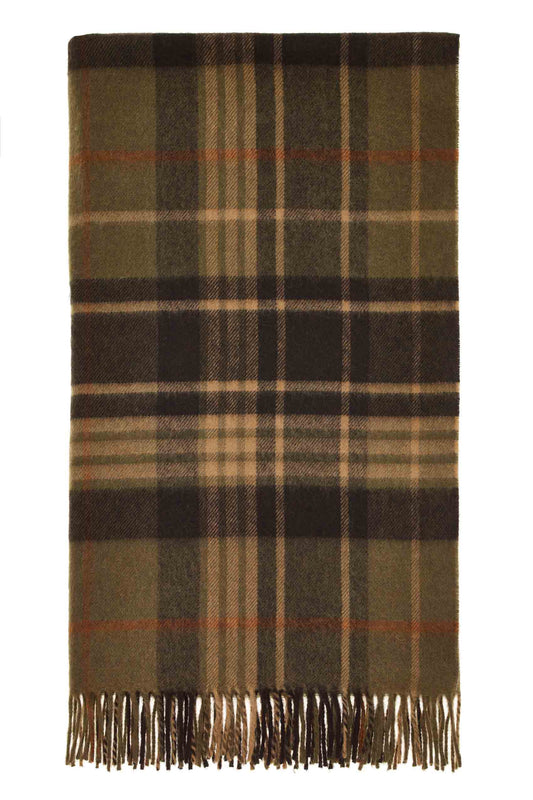 Plaid Estate Olive/Bordeaux - Country Side Collection - Laine d'Agneau Mérinos - 140x185 - Bronte by Moon Scotland