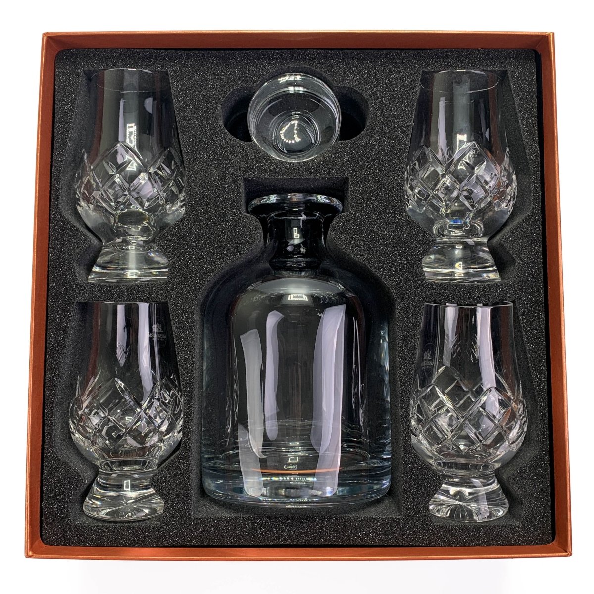 MoodCompanyNL - Geschenkset Karaf Iona en 4 Cut Whiskyglazen - Geschenkverpakking - Loodkristal - Glencairn Crystal Scotland - 6151208234224