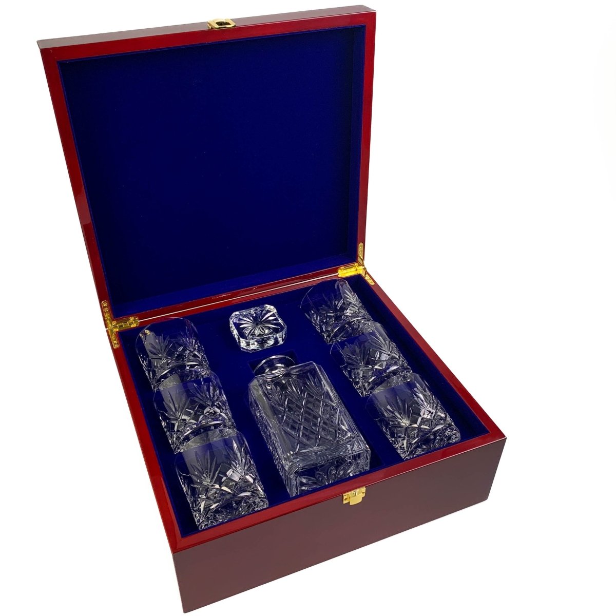 MoodCompanyNL - Geschenkset Skye met Karaf en 6 Skye Whiskyglazen in houten presentatiebox - Loodkristal - Glencairn Crystal Scotland - 5060025550688