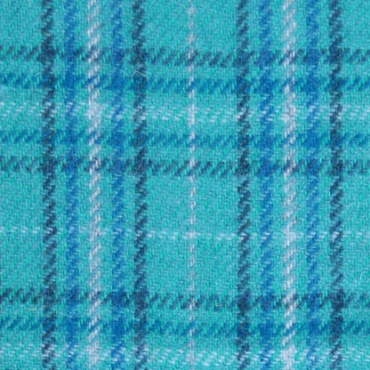 Mood Company - Handtas Brora Teal & Blue Check - Ritssluiting - Draagband - Harris Tweed - Glen Appin of Scotland - 5061035011527