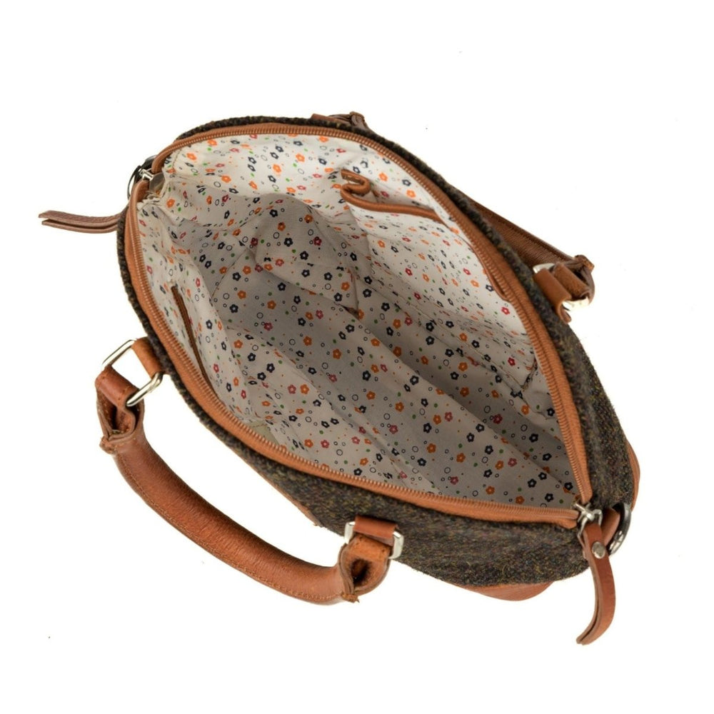 MoodCompanyNL - Handtas Bruine Tweed & Leer | Tijdloos & Praktisch | Das Impex - 5060964224206