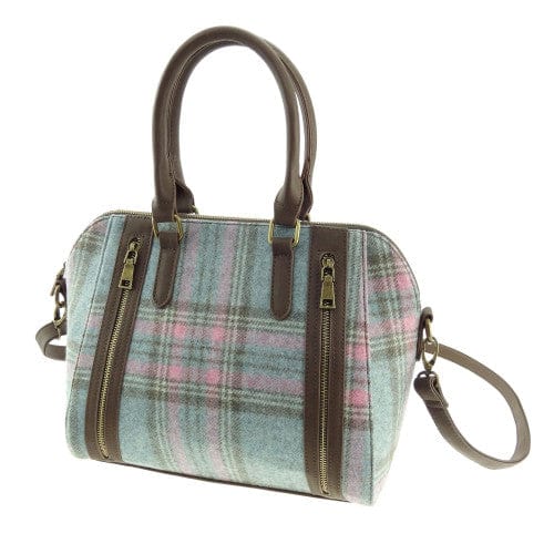 MoodCompanyNL - Handtas Derwent Blauw Roze (Aqua Pink) - Rosehall - Abraham Moon Tweed - Glen Appin of Scotland - 5060631374975