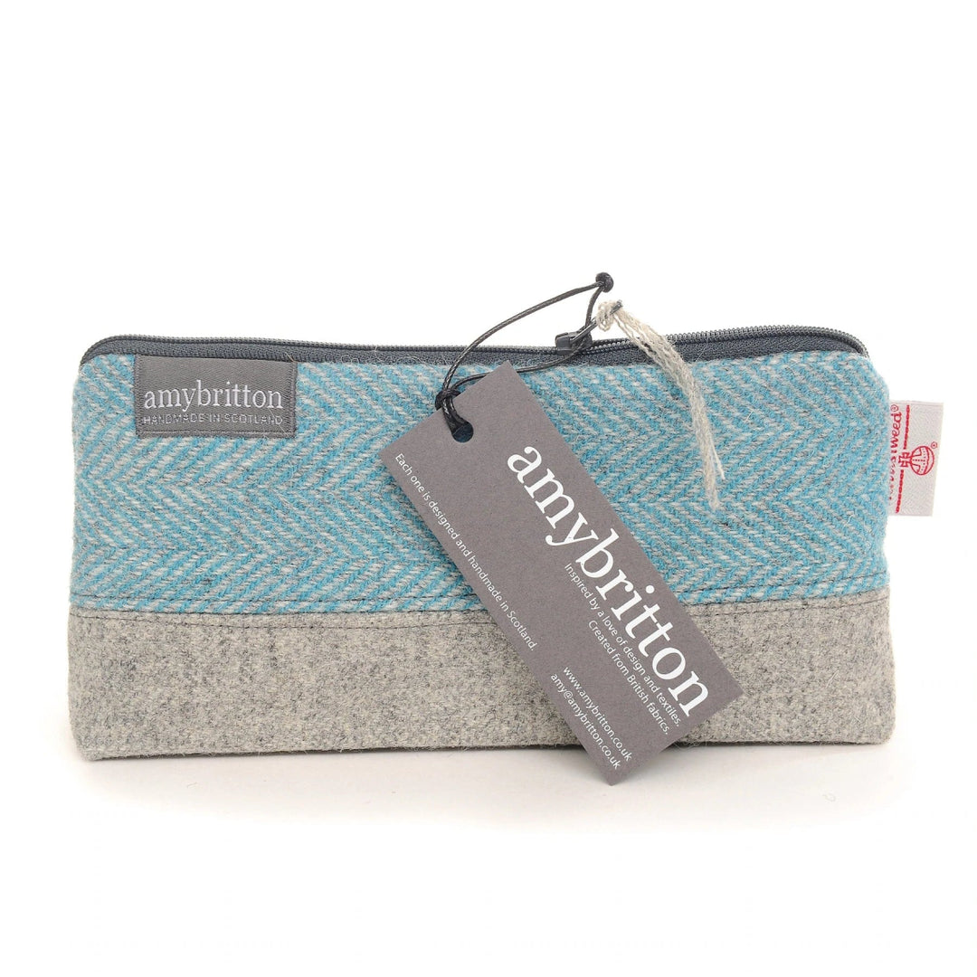 MoodCompanyNL - Harris Tweed Make - up tas Groenblauw - 6095632266294