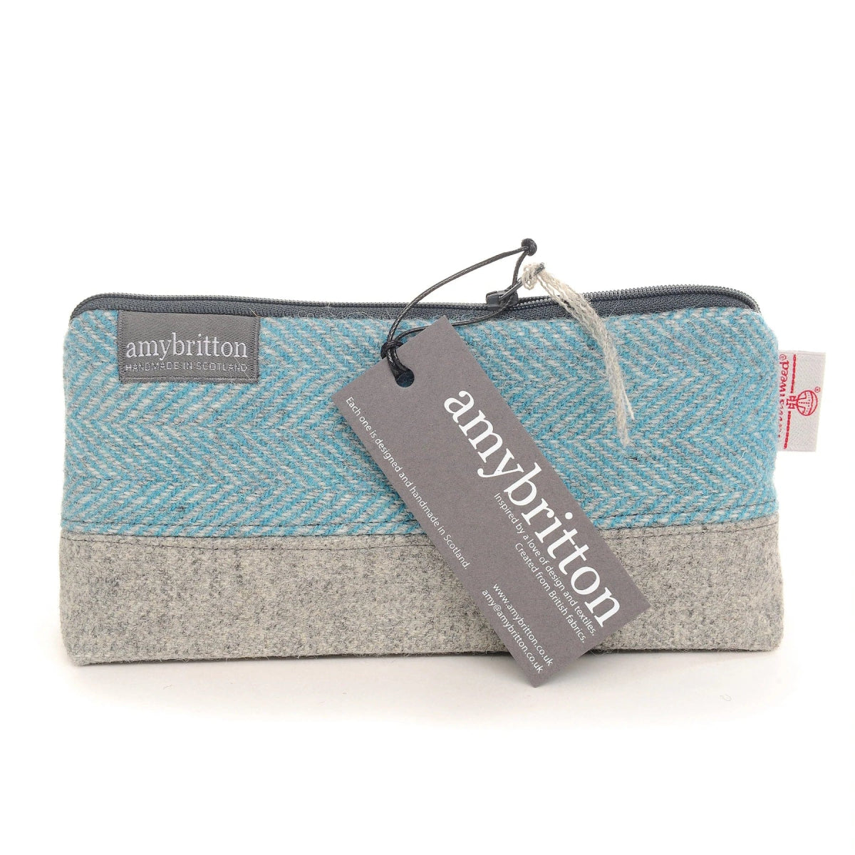 MoodCompanyNL - Harris Tweed Make - up tas Groenblauw - 6095632266294