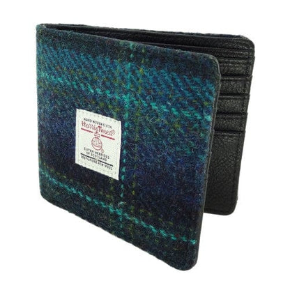 Mood Company - Heren Portemonnee Mull Blauw en Turquoise Geruit - Harris Tweed - Glen Appin of Scotland - 5060959020608