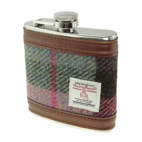 MoodCompanyNL - Heupfles Gedempt Groen & Paars - Harris Tweed - Glen Appin of Scotland - 5061035010384