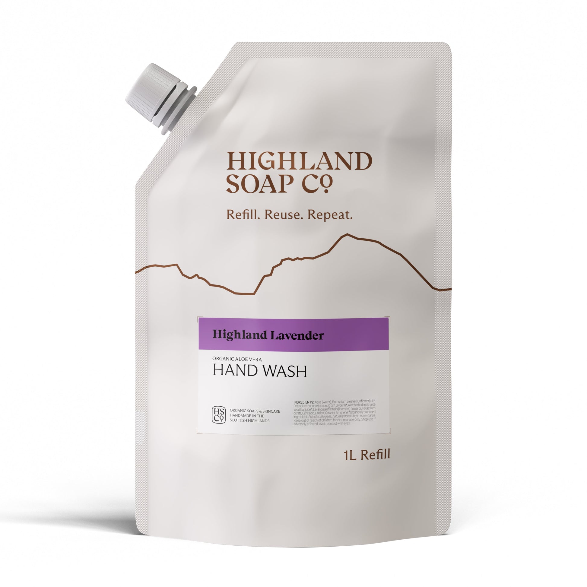 Highland Lavender navulzak handzeep 1L - nieuwe verpakking