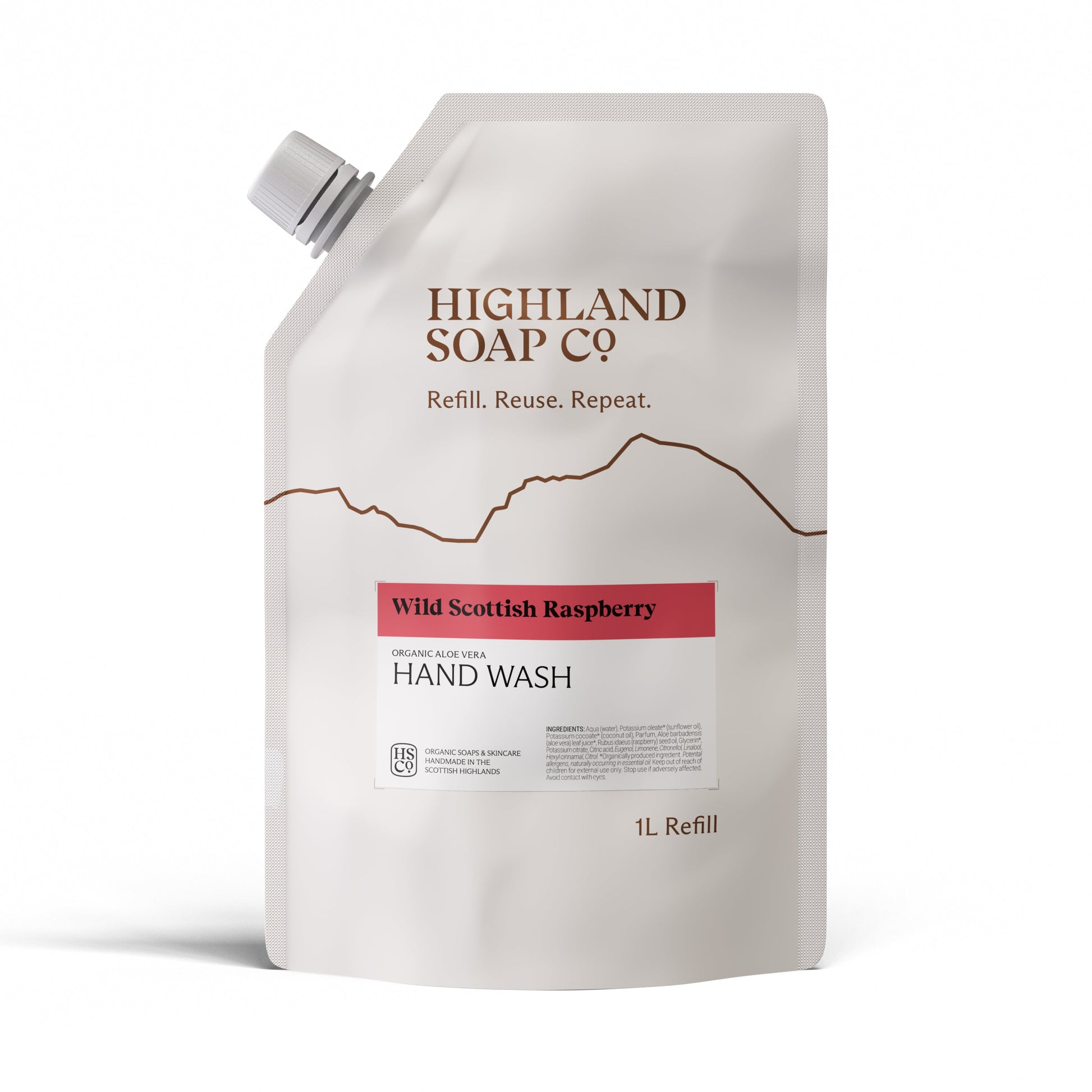 Wild Scottish Raspberry navulverpakking handzeep 1L - nieuwe verpakking