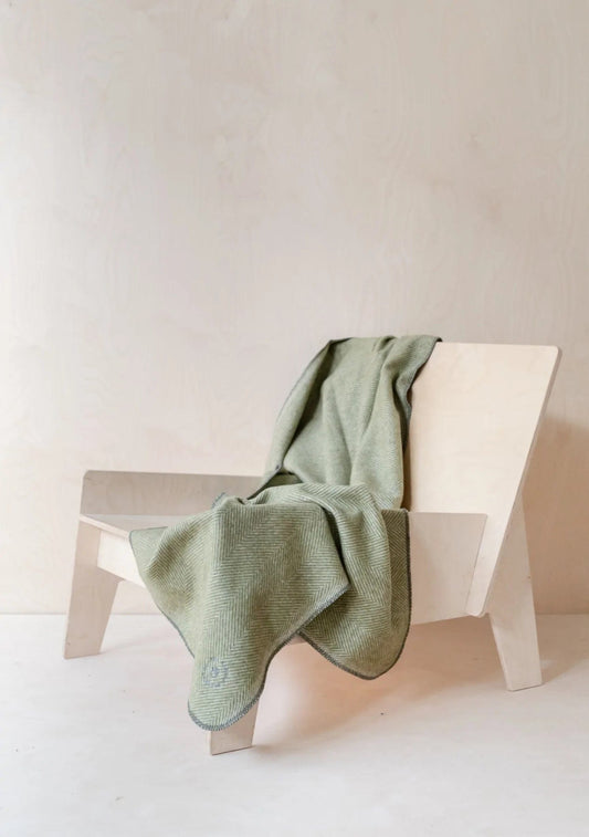 MoodCompanyNL - Hondendeken Visgraat Groen (Olive) - Wol - Geurbestendig - Hypoallergeen - 150x90 - TBCo Scotland - 5055603567998