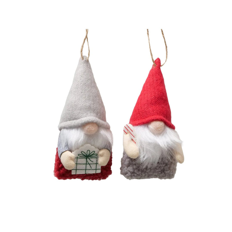 Mood Company - Kerstboomhanger Gnoom - rood - wit - set van 2 - Boltze - 