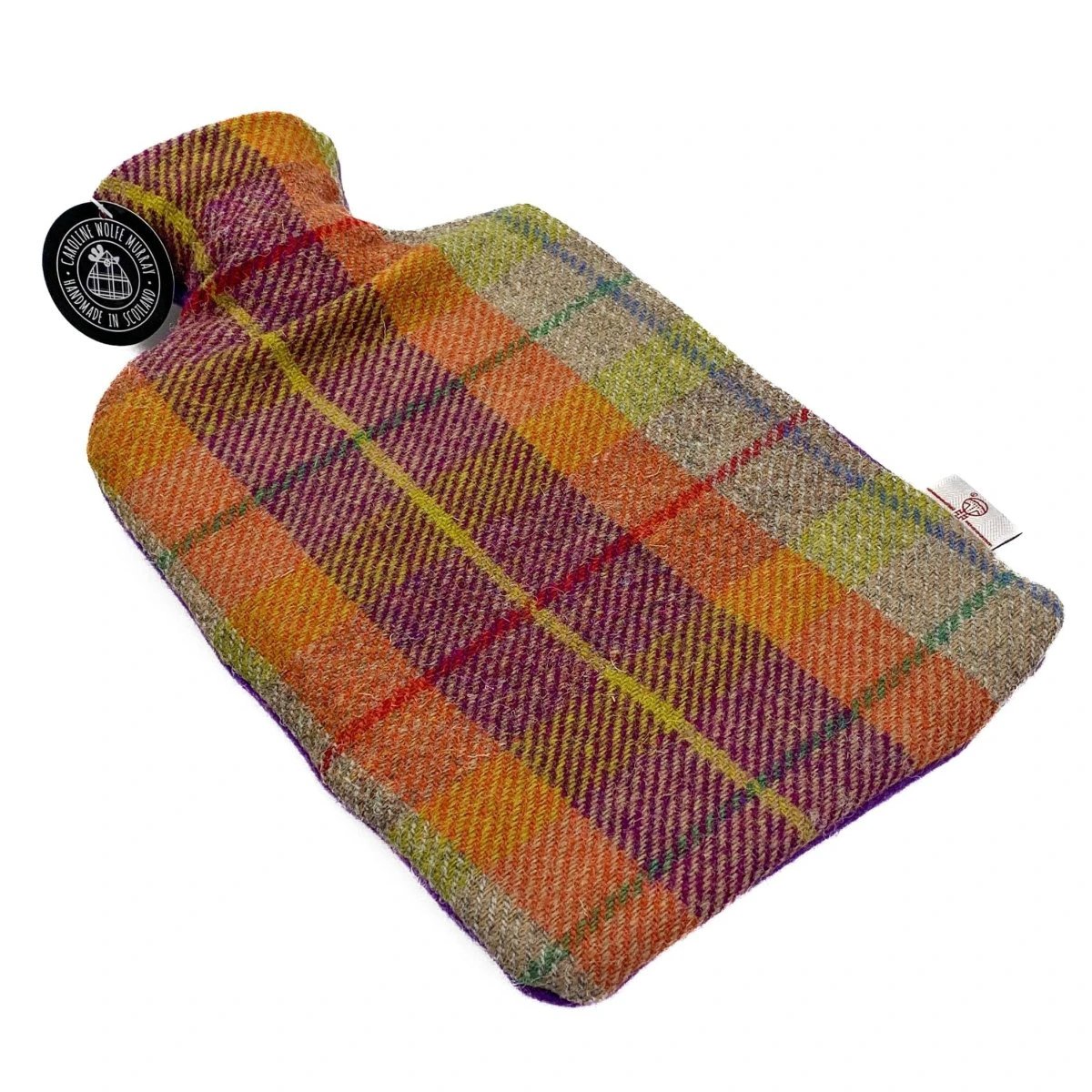 Kruik Paars Oranje - 2 liter - Harris tweed - Handgemaakt in Schotland - Caroline Wolfe Murray by MoodCompanyNL