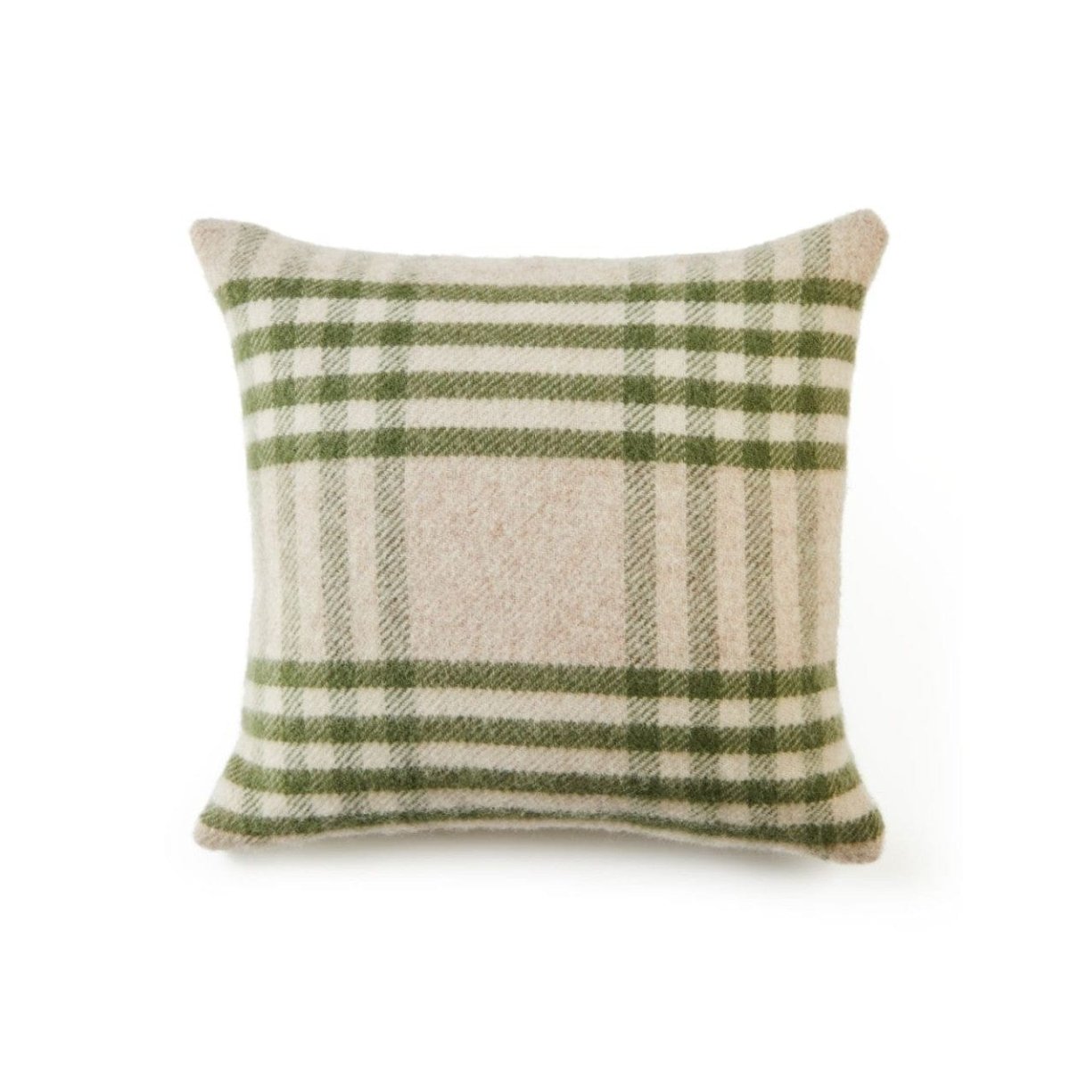 MoodCompanyNL - Kussen Grote Ruit Groen (Hex Check Olive) - Nieuw Wol - 50x50 - Tweedmill UK - 5060958300978
