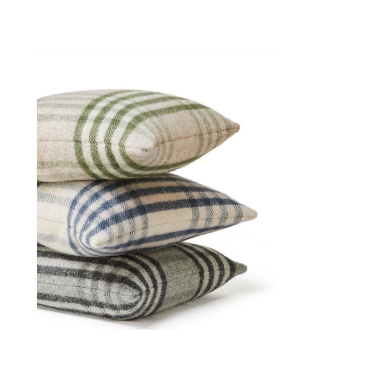 MoodCompanyNL - Kussen Grote Ruit Groen (Hex Check Olive) - Nieuw Wol - 50x50 - Tweedmill UK - 5060958300978