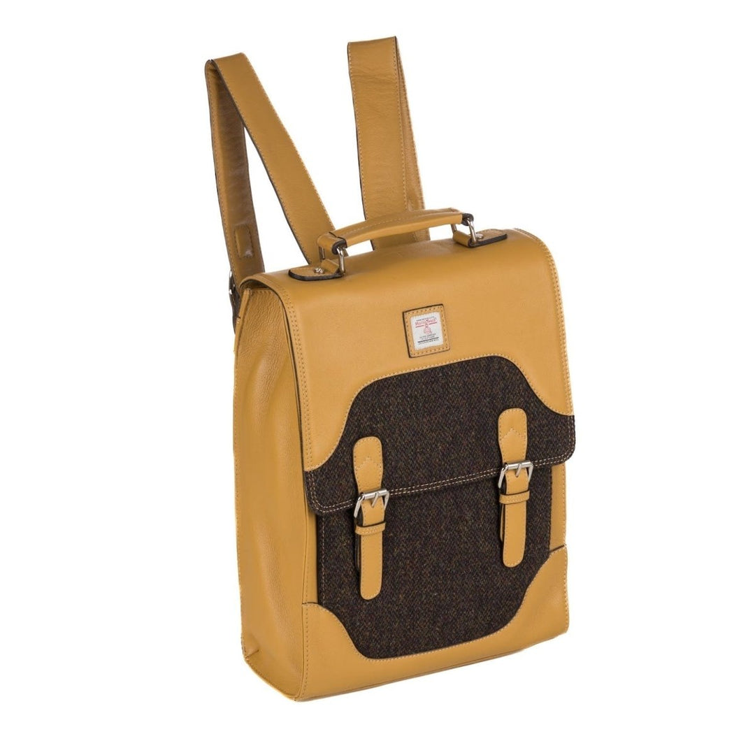MoodCompanyNL - Large Rugzak Tweed & Geel Leer | Laptopvak & Stijl | Das Impex - 5056703015952