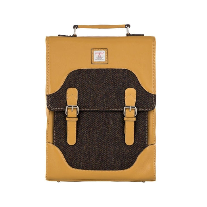 MoodCompanyNL - Large Rugzak Tweed & Geel Leer | Laptopvak & Stijl | Das Impex - 5056703015952