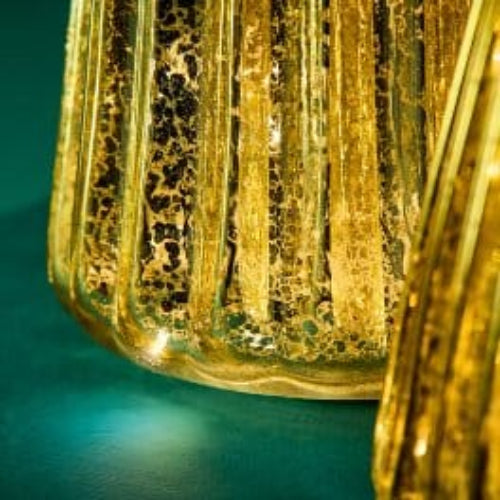 MoodCompanyNL - LED kerstboom goud - glas - met lampjes - 33 cm hoog - Werner Voss - 4030673523540