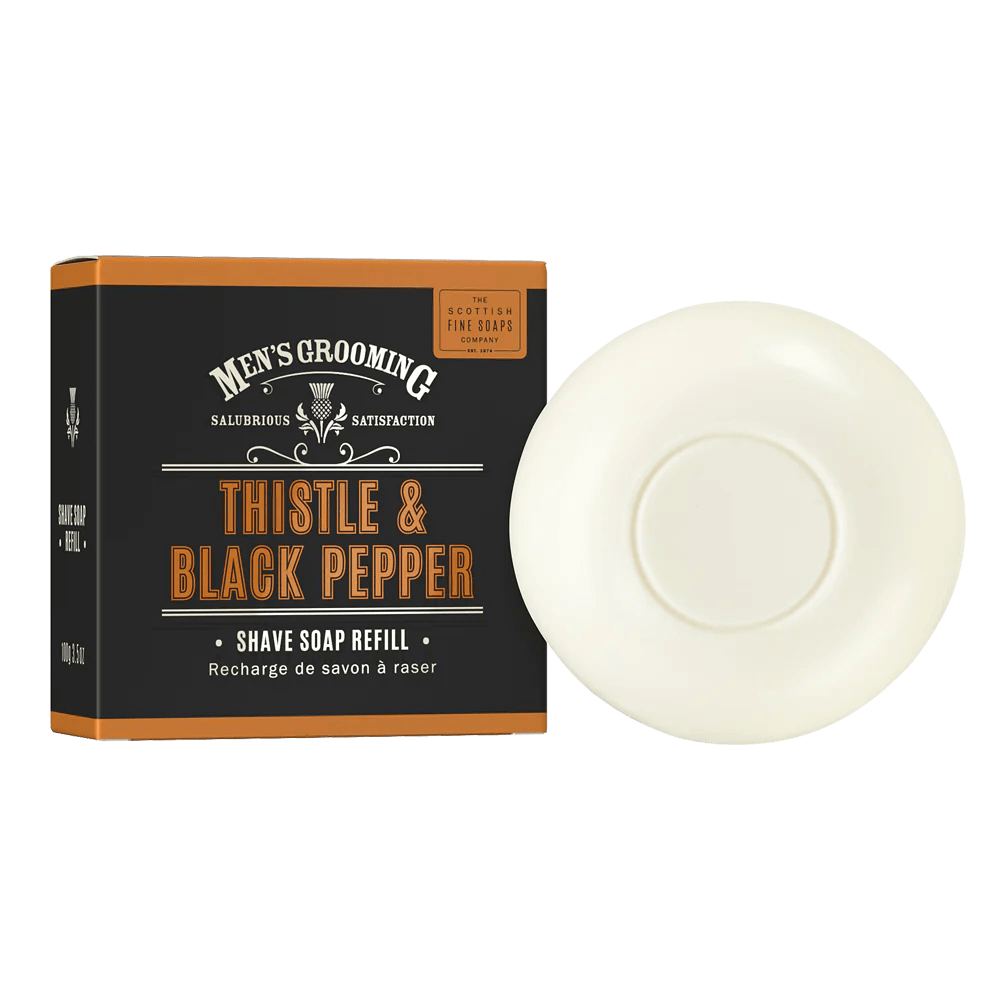 MoodCompanyNL - Men's Grooming Thistle & Black Pepper Scheerzeep Refill 100g - 5016365018340