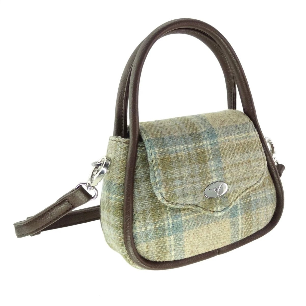 Mini Handtas Buchan Beige Stewart - 20 x 14 x7 - Schouderband - Harris Tweed - Glen Appin of Scotland by MoodCompanyNL