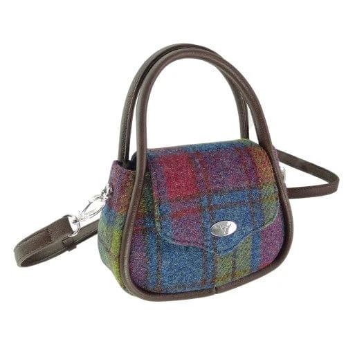 Mini Handtas Buchan Multi Colour - 20 x 14 x7 - Schouderband - Harris Tweed - Glen Appin of Scotland by MoodCompanyNL