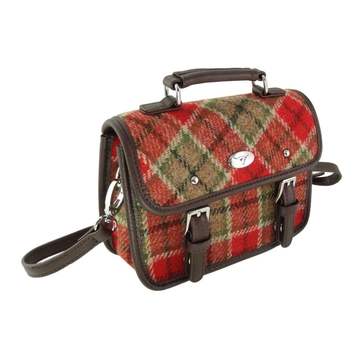 MoodCompanyNL - Mini Tas Bervie Rood Groen Tartan - 15x20x7,5 - Harris Tweed - Glen Appin of Scotland - 5061035010575