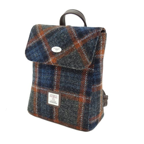 Mood_Company Harris Tweed Mini Rugzak Tummel Grijs Bruin (Rust)