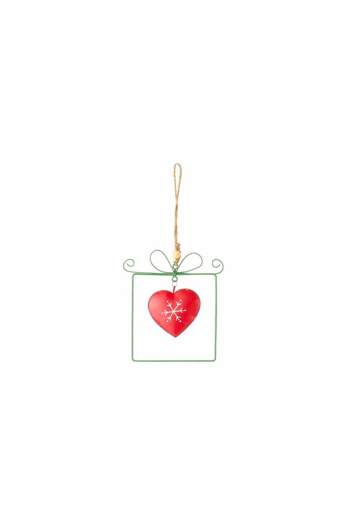 Mood_Company kerstboomhanger metaal - set van 2 - rood en groen - 10 en 13 cm - nuvole distoffa