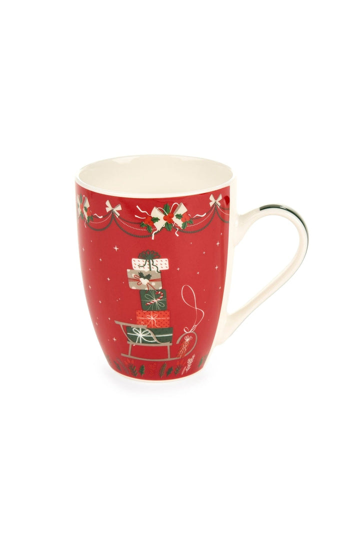 Mood_Company Kerstmokken in cadeau box - 6 soorten - 1 stuks - Nuvole di Stoffa rood met cadeautje