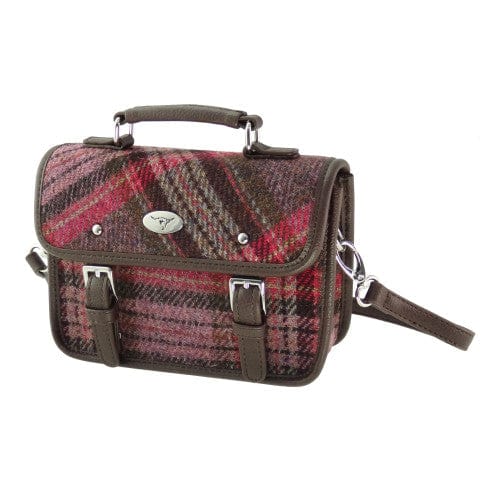 Mood_Company Mini Tas Harris Bervie Roze Stewart  Tartan - 15x20x7,5 - Harris Tweed  - Glen Appin of Scotland