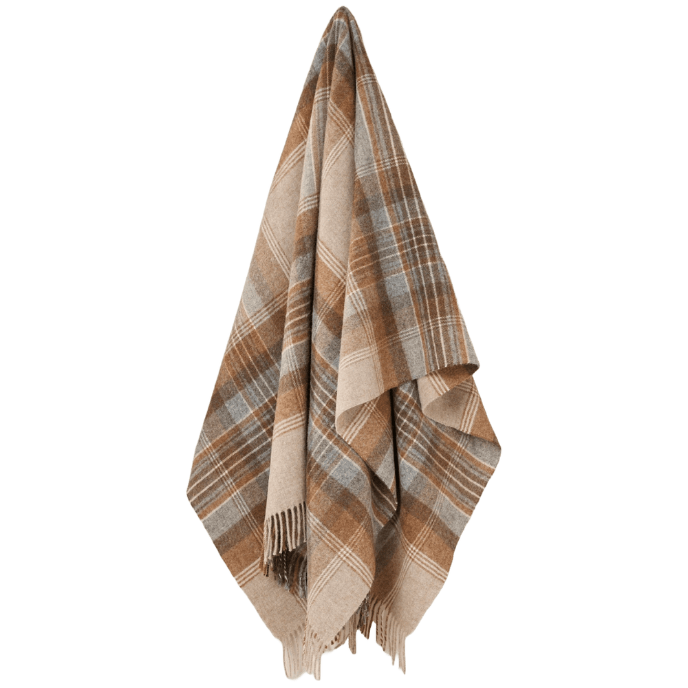 Mood_Company Plaid Kintyre Beige - Shetland Lamswol - 140x185 - Bronte by Moon Scotland