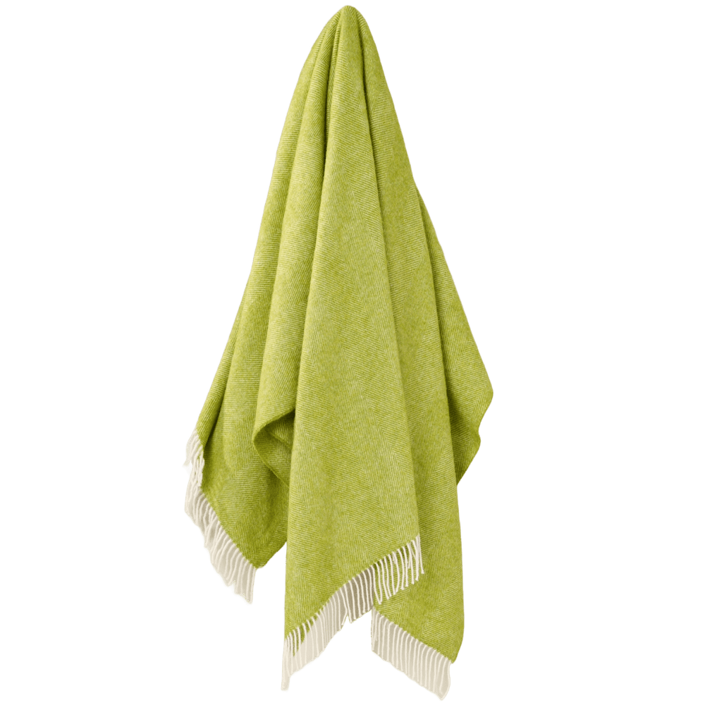 Mood_Company Plaid Visgraat Lime Groen - Shetland Lamswol - 140x185 - Bronte by Moon Scotland