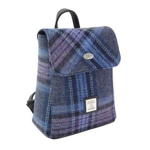 Mood_Company Rugzak Tummel Blauw en paars stewart Tartan - Mini - 26x21x12 - Harris Tweed - Glen Appin of Scotland