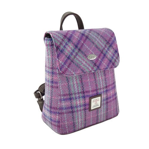 Mood_Company Rugzak Tummel Paars en mint Tartan - Mini - 26x21x12 - Harris Tweed - Glen Appin of Scotland