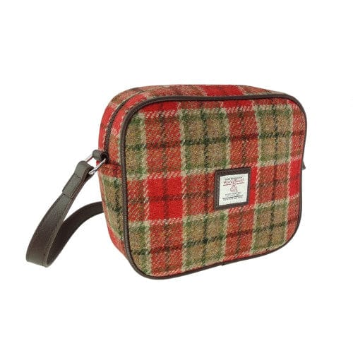 Mood_Company Schoudertas Almond Rood Groen Tartan  - 19x21x7 - Harris Tweed - Glen Appin of Scotland