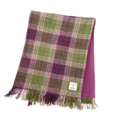 Mood_Company Sjaal Harris Tweed Paars Heide (Heather check)- Zachte Fleece binnenkant - 25 x 155 - Glen Appin of Scotland Sjaals