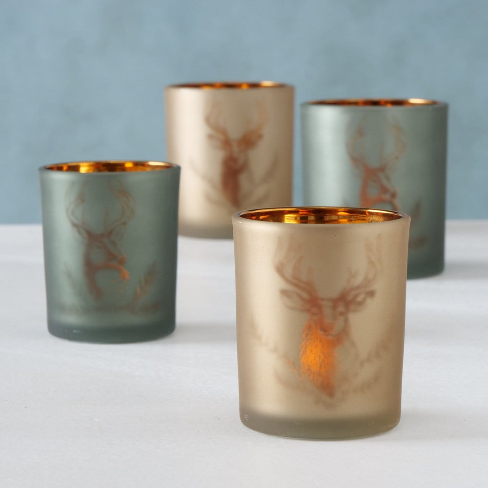 Mood_Company Windlicht Rudolf groen goud - set van 2