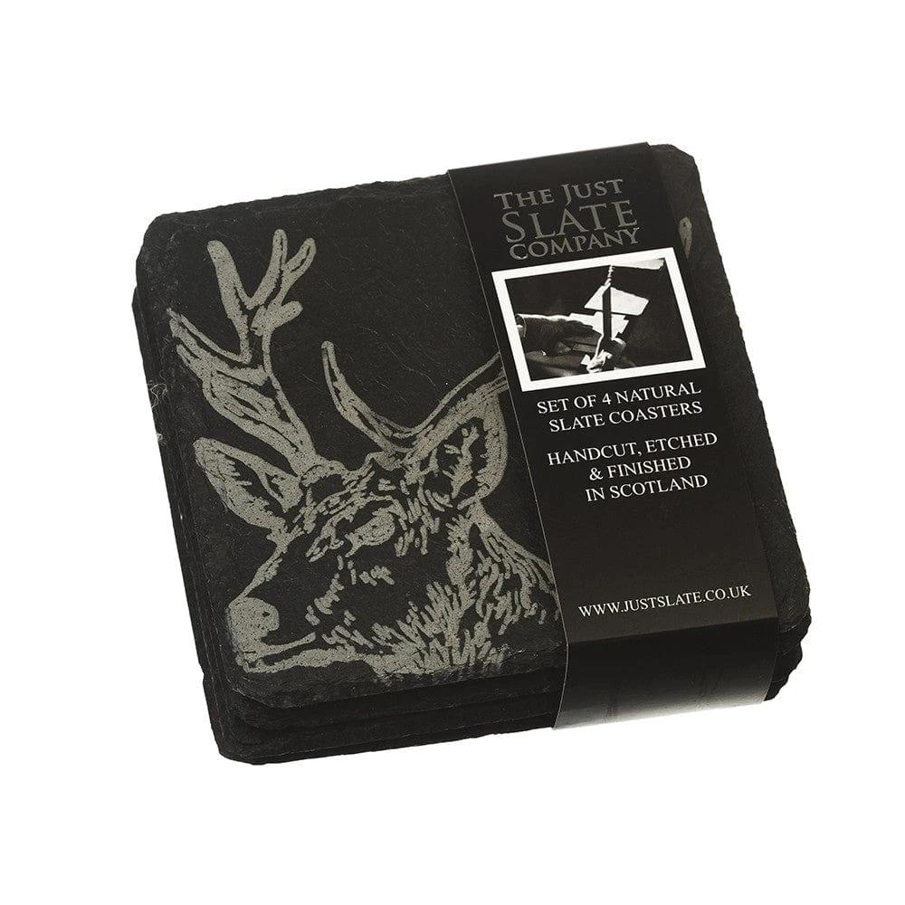 Onderzetters Edelhert - Gegraveerd - Leisteen - Just Slate Company Scotland by MoodCompanyNL