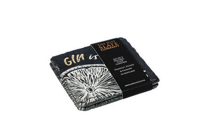 Onderzetters GIN IS MY TONIC - Gegraveerd - Leisteen - Just Slate Company Scotland by MoodCompanyNL
