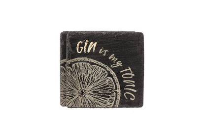 Onderzetters GIN IS MY TONIC - Gegraveerd - Leisteen - Just Slate Company Scotland by MoodCompanyNL