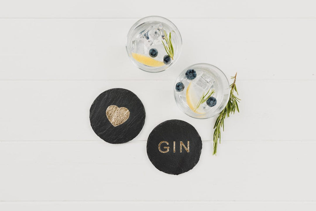 MoodCompanyNL - Onderzetters LOVE GIN - Gegraveerd - Leisteen - Just Slate Company Scotland - 5060718710825