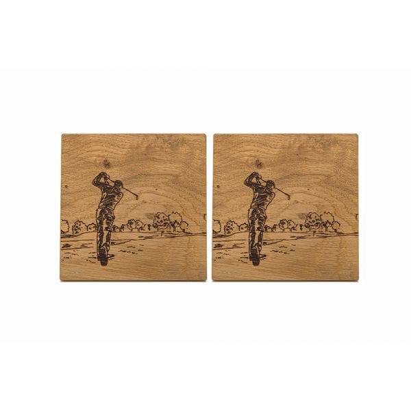 MoodCompanyNL - Onderzetters Sport Golf - Schots Eikenhout - Scottish Made - 5060949551730