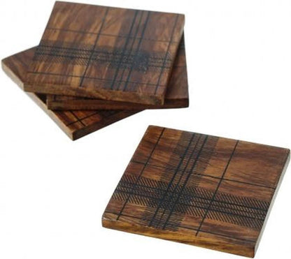 Onderzetters Tartan - Zeer Stijlvol - Sheesham hout - Just Slate Company Scotland by MoodCompanyNL