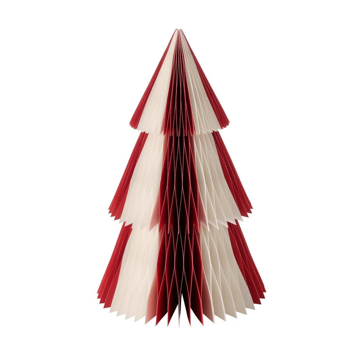 MoodCompanyNL - Papieren kerstboom - wit - rood - 37 cm hoog - Boltze - 4066076446650